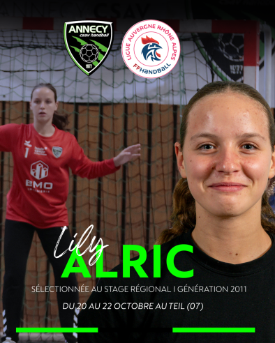 Lily ALRIC sélection stage ligue Lily ALRIC sélection stage ligue