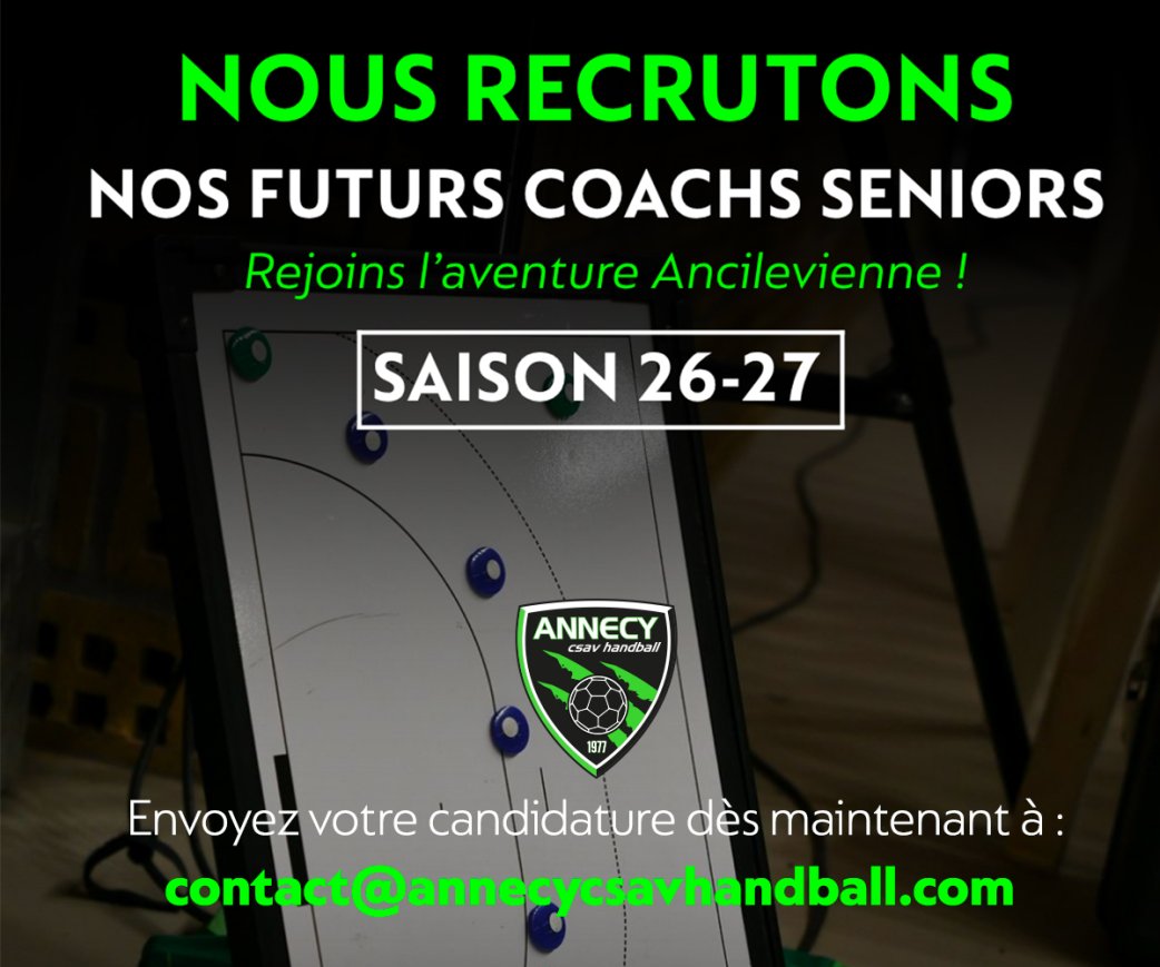 Recrutement coachs seniors