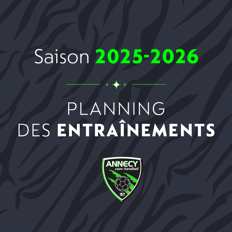 Planning entraînements 25-26
